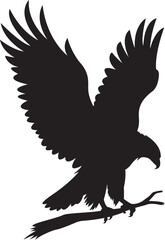 The silhouette of wild eagle vector art