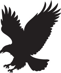 Obraz premium The silhouette of wild eagle vector art