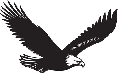 The silhouette of wild eagle vector art