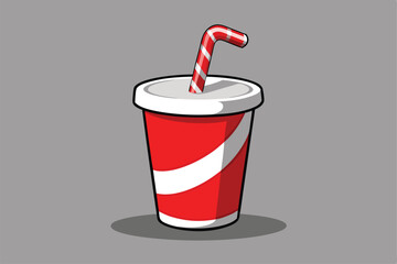 Minimalist Iced Latte Cup Vector Graphic for Cafe and Coffee Lovers