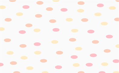 Festive background with multicolored confetti. Yellow, pink, blue circles but against a white background. Flying confetti.