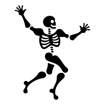 recommend clip art: コミカルなポーズの骸骨のシルエットイラスト　透過背景の切り抜き