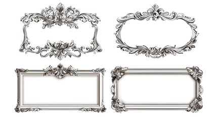 Obraz premium Classic Decorative Filigree Frames for Luxury Invitations and Announcements