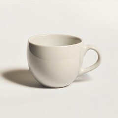 Fototapeta premium Simple White Coffee Cup on Neutral Background