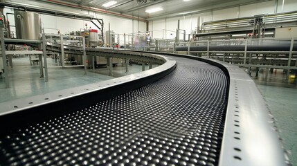 Fototapeta premium Food processing plant, machinery, conveyor belt