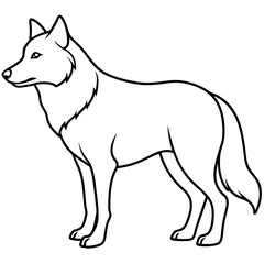 Contour de loup design plat dessiné à la main
