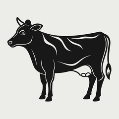 Contour de vache design plat dessiné à la main
