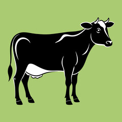 Contour de vache design plat dessiné à la main
