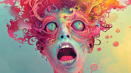 Obraz premium Abstract Psychedelic Art: A Journey into the Mind