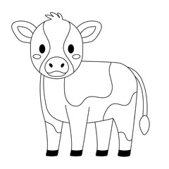 Cute cartoon calf coloring page