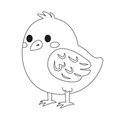 Cute cartoon chick coloring page