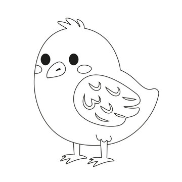 recommend clip art: Cute cartoon chick coloring page
