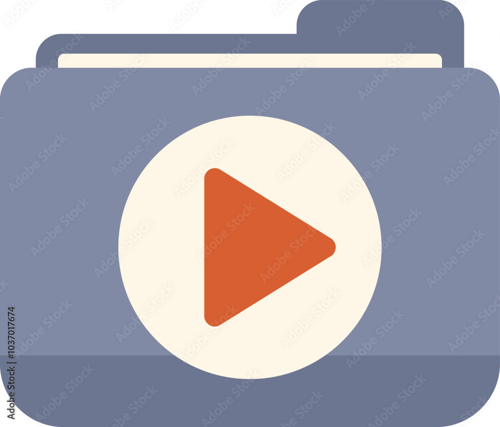 Poster this vector icon shows a file folder containing videos, perfect for topics like multimedia, streamin