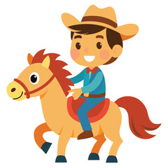 Cartoon Horse and Rider Vector Illustration for Sports and Fun