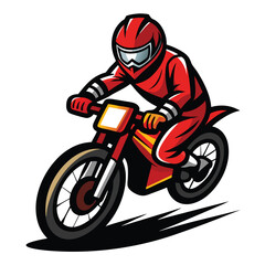 Motorcycle Rider Vector Illustration on White Background