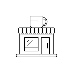 Cafe, coffee, building icon. Simple line, outline vector elements of city for ui and ux, website or mobile application