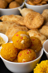 Indian Sweet Motichoor laddoo Also Know as Bundi Laddu or Motichur Laddoo Are Made of Very Small Gram Flour Balls or Boondis Which Are Deep Fried