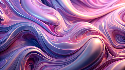 Smooth flowing abstract waves in pink and blue hues for digital art design projects
