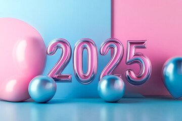 Happy new year 3d text effect 2025 typography