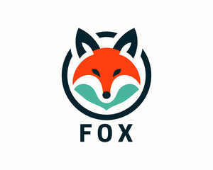 Colorful fox logo design vector template