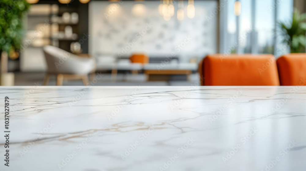 Aufkleber empty marble table top showing modern office background
