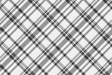 Cloth plaid fabric tartan, mosaic texture background pattern. Gentleman check seamless vector textile in vintage gray and white colors.