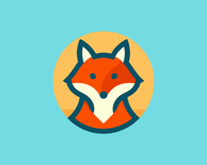 Colorful fox logo design vector template