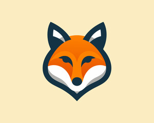 Colorful fox logo design vector template