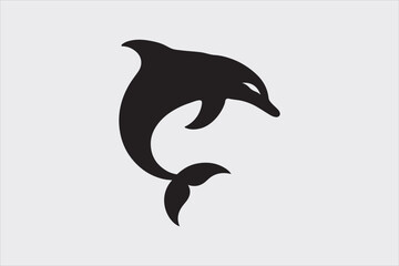 A Minimalist Dolphin fish icon Design.