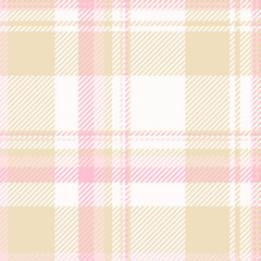 Cell check pattern textile, adorable plaid tartan texture. Exotic background fabric seamless vector in light and white colors.