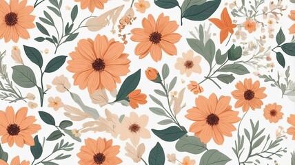 abstract pattern flower boho vector transparent background