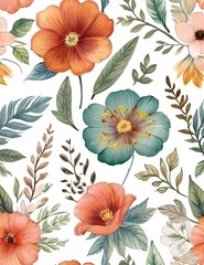vector pattern flower boho abstract pattern background