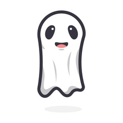 Cute Cartoon ghost Flying Halloween illustration