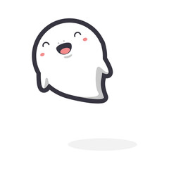Cute Cartoon ghost Flying Halloween illustration