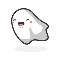 Cute Cartoon ghost Flying Halloween illustration