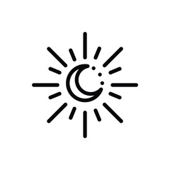 Sun and moon line art logo design