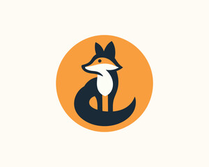 Colorful fox logo design icon symbol vector illustration