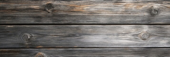 Naklejka premium Premium Gray Wood Plank Texture Background with Copy Space. Natural Weathered Banner