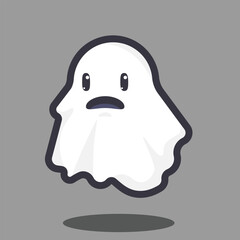 Cute Cartoon ghost Flying Halloween illustration