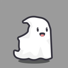 Cute Cartoon ghost Flying Halloween illustration