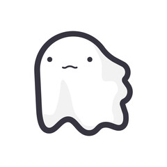 Cute Cartoon ghost Flying Halloween illustration