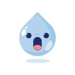 cute and funny 2d illustration of a cartoon character a water drop on white background background