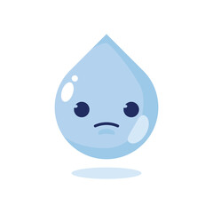 cute and funny 2d illustration of a cartoon character a water drop on white background background