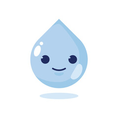 cute and funny 2d illustration of a cartoon character a water drop on white background background