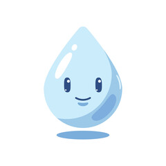 cute and funny 2d illustration of a cartoon character a water drop on white background background