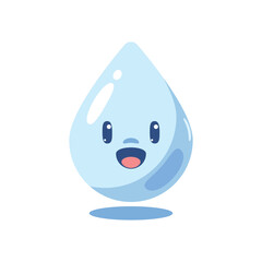 cute and funny 2d illustration of a cartoon character a water drop on white background background