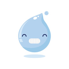 cute and funny 2d illustration of a cartoon character a water drop on white background background
