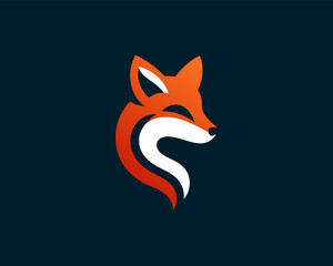 Colorful fox logo design icon symbol vector illustration