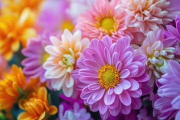 Fototapeta premium Elegant Garden Blooms: Colorful Floral Bouquet with Fragrant Aroma