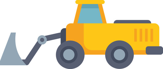 Naklejka premium Yellow bulldozer is excavating using its front shovel, a symbol of construction and earthmoving